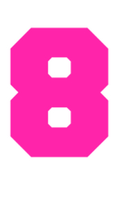 Set Rugnummers Strijkletters Fresh Glow in the Dark Roze - afb. 2