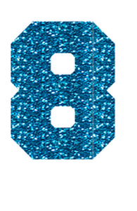 Set Rugnummers Strijkletters Fresh Glitter Blue - afb. 2