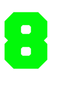 Set Rugnummers Strijkletters Fresh Glow in the Dark Groen - afb. 2