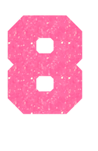 Set Rugnummers Strijkletters Fresh Glitter Neon Pink Glitter 448 - afb. 2