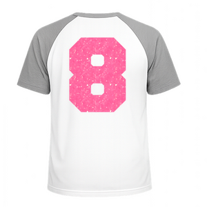 Set Rugnummers Strijkletters Fresh Glitter Neon Pink Glitter 448 - afb. 1