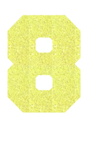 Set Rugnummers Strijkletters Fresh Glitter Neon Yellow Glitter 446 - afb. 2