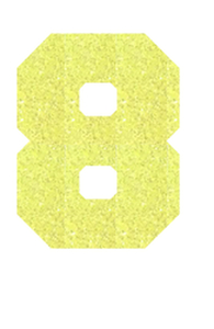 Set Rugnummers Strijkletters Fresh Glitter Neon geel Glitter - afb. 2