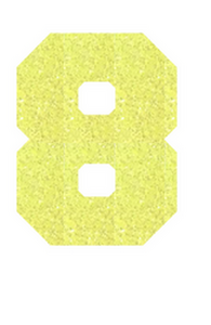 Set Rugnummers Strijkletters Fresh Glitter Neon Yellow Glitter 446 - afb. 2