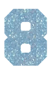 Set Rugnummers Strijkletters Fresh Glitter Neon Blauw Glitter - afb. 2