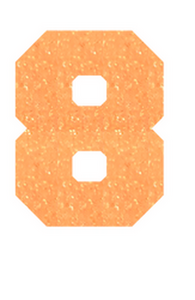 Set Rugnummers Strijkletters Fresh Glitter Neon Orange Glitter 449 - afb. 2