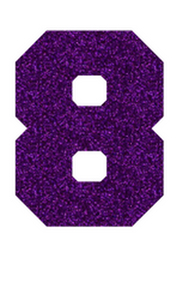 Set Rugnummers Strijkletters Fresh Glitter Purple Glitter 424 - afb. 2