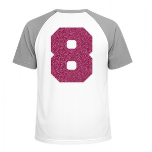 Set Rugnummers Strijkletters Fresh Glitter Pink Glitter 457 - afb. 1