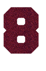 Set Rugnummers Strijkletters Fresh Glitter Burgundy  Glitter 422 - afb. 2