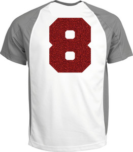 Set Rugnummers Strijkletters Fresh Glitter Red Glitter 456 - afb. 1