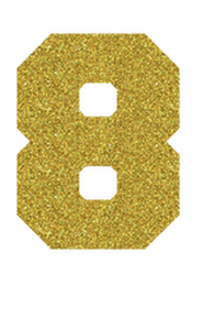 Set Rugnummers Strijkletters Fresh Glitter Light Gold Glitter 425 - afb. 2
