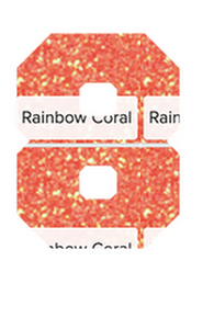 Set Rugnummers Strijkletters Fresh Glitter Rainbow Coral Glitter ST - afb. 2