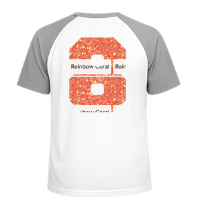 Set Rugnummers Strijkletters Fresh Glitter Rainbow Coral Glitter ST - afb. 1