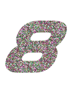 Set Rugnummers Strijkletters Pep Glitter Regenboog Multicolor 453 - afb. 2