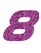 Set Rugnummers Strijkletters Pep Glitter Lavender - afb. 2