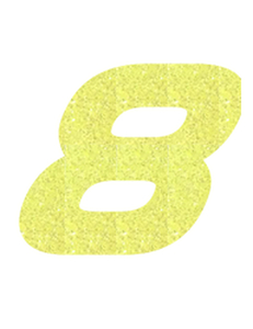 Set Rugnummers Strijkletters Pep Glitter Neon geel Glitter - afb. 2