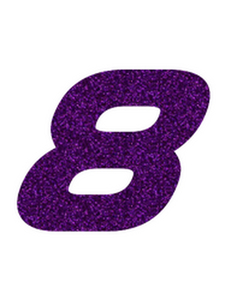 Set Rugnummers Strijkletters Pep Glitter Purple Glitter 424 - afb. 2