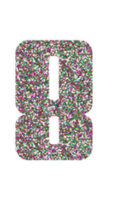 Set Rugnummers Strijkletters Pum Glitter Regenboog Multicolor 453 - afb. 2