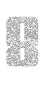 Set Rugnummers Strijkletters Pum Glitter Silver 450 - afb. 2