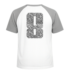 Set Rugnummers Strijkletters Pum Glitter Silver 450 - afb. 1