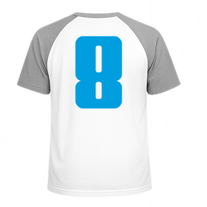 Set Rugnummers Strijkletters Pum Polyester Ondergrond Blauw - afb. 1