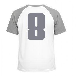 Set Rugnummers Strijkletters Pum Polyester Ondergrond Grijs - afb. 1