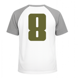 Set Rugnummers Strijkletters Pum Flock Khaki Groen - afb. 1