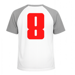 Set Rugnummers Strijkletters Pum Flock Neon Rood - afb. 1