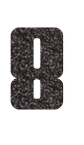 Set Rugnummers Strijkletters Pum Glitter Black Glitter 458 - afb. 2