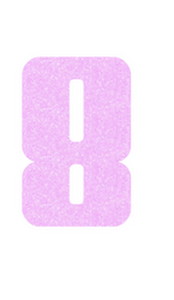 Set Rugnummers Strijkletters Pum Glitter Neon Purple 480 - afb. 2