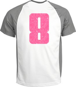 Set Rugnummers Strijkletters Pum Glitter Neon Pink Glitter 448 - afb. 1