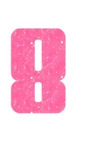 Set Rugnummers Strijkletters Pum Glitter Neon Pink Glitter 448 - afb. 2