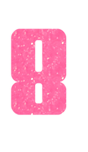 Set Rugnummers Strijkletters Pum Glitter Neon roze Glitter - afb. 2
