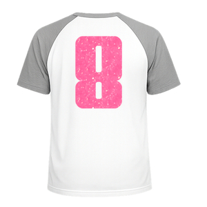 Set Rugnummers Strijkletters Pum Glitter Neon Pink Glitter 448 - afb. 1