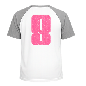 Set Rugnummers Strijkletters Pum Glitter Neon Pink Glitter 448 - afb. 1