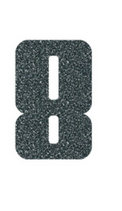 Set Rugnummers Strijkletters Pum Glitter Grey Glitter 459 - afb. 2