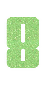 Set Rugnummers Strijkletters Pum Glitter Neon Green Glitter 447 - afb. 2