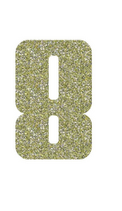 Set Rugnummers Strijkletters Pum Glitter Champagne Glitter 490 - afb. 2