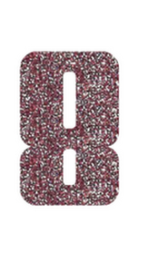 Set Rugnummers Strijkletters Pum Glitter Rose Gold Glitter 486 - afb. 2