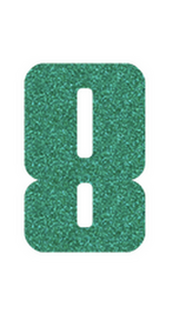 Set Rugnummers Strijkletters Pum Glitter Emerald Glitter 427 - afb. 2