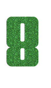 Set Rugnummers Strijkletters Pum Glitter Green Glitter 455 - afb. 2
