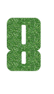 Set Rugnummers Strijkletters Pum Glitter Light Green Glitter 483 - afb. 2
