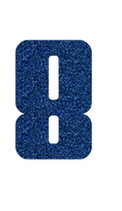 Set Rugnummers Strijkletters Pum Glitter Navy Blue Glitter 423 - afb. 2