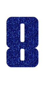 Set Rugnummers Strijkletters Pum Glitter Royal Blue Glitter 489 - afb. 2