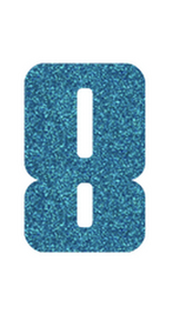 Set Rugnummers Strijkletters Pum Glitter Bleu Glitter 454 - afb. 2