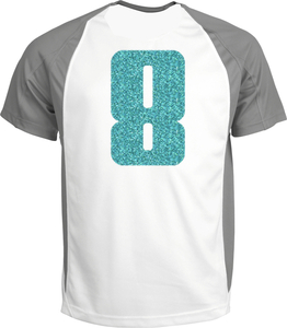 Set Rugnummers Strijkletters Pum Glitter Sky Bleu Glitter 445 - afb. 1