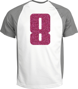 Set Rugnummers Strijkletters Pum Glitter Pink Glitter 457 - afb. 1