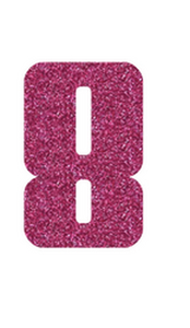 Set Rugnummers Strijkletters Pum Glitter Pink Glitter 457 - afb. 2