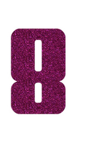 Set Rugnummers Strijkletters Pum Glitter Hot Pink Glitter 432 - afb. 2