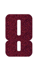 Set Rugnummers Strijkletters Pum Glitter Burgundy  Glitter 422 - afb. 2